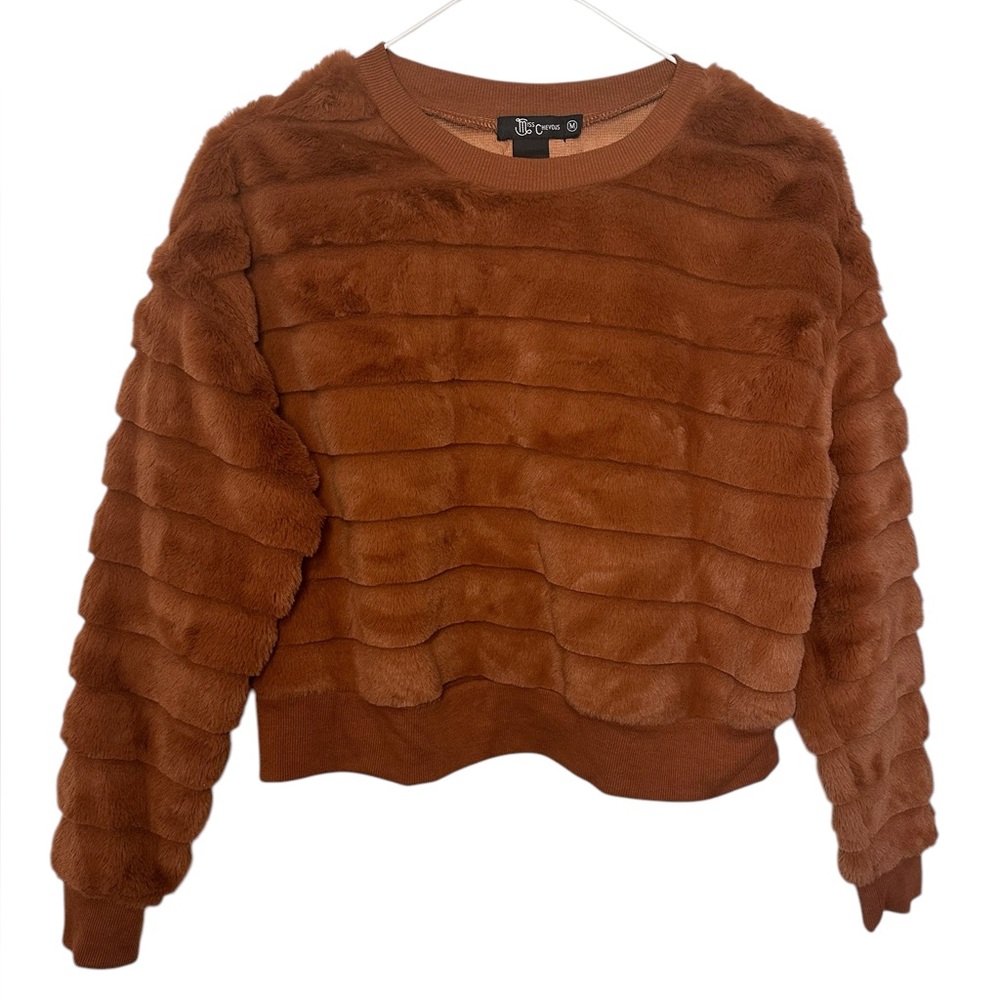 Miss Chievous Rust Brown Faux Fur Sweater Size M